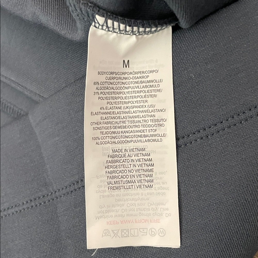 Muji Blue Snap Cardigan Sweatshirt Womens Size Medium M Scuba Cotton Fleece - Picture 10 of 11